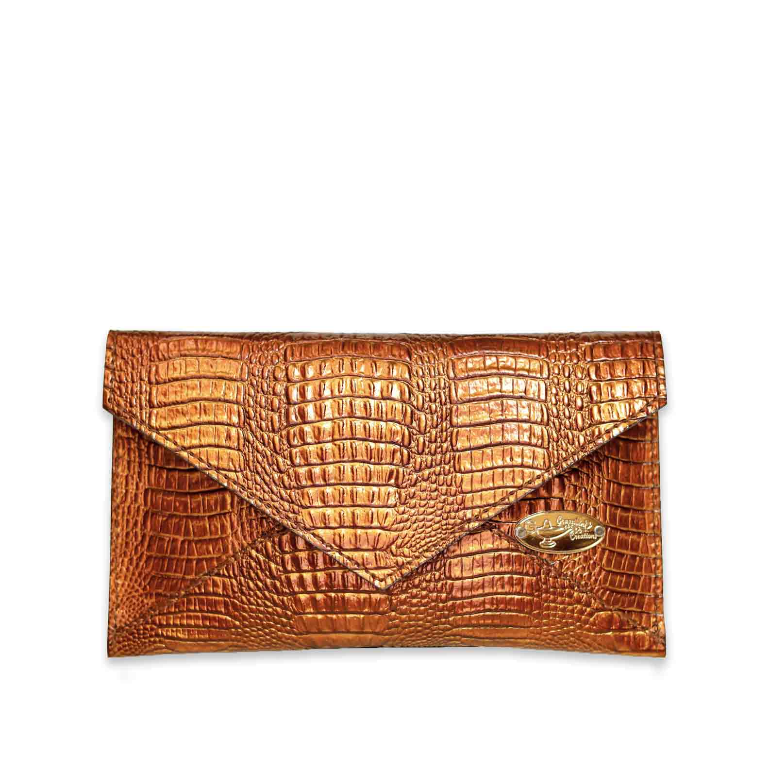 Half Way III Small Clutch Bronze Gator